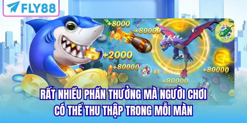 Rất nhiều phần thưởng mà người chơi có thể thu thập trong mỗi màn